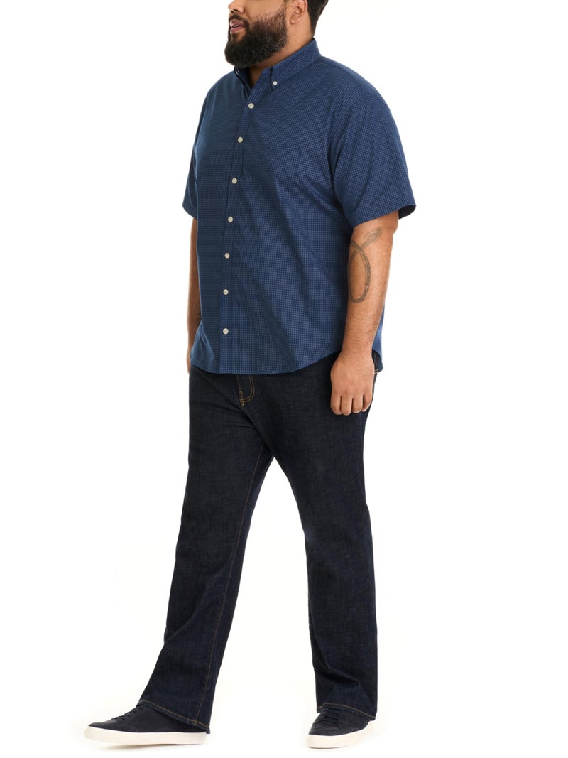 Van Heusen Men's big Big and Tall Wrinkle Free Short Sleeve Button Down Shirt Shirt, -carbon blue, 2X-Large - Image 3